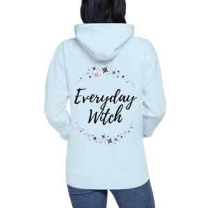 Everyday Witch Unisex Hoodie with "Everyday Witch" written in a cursive font with arched stars above and below the words.