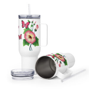 Spring Hope Travel Tumbler featuring vibrant flowers and butterflies.